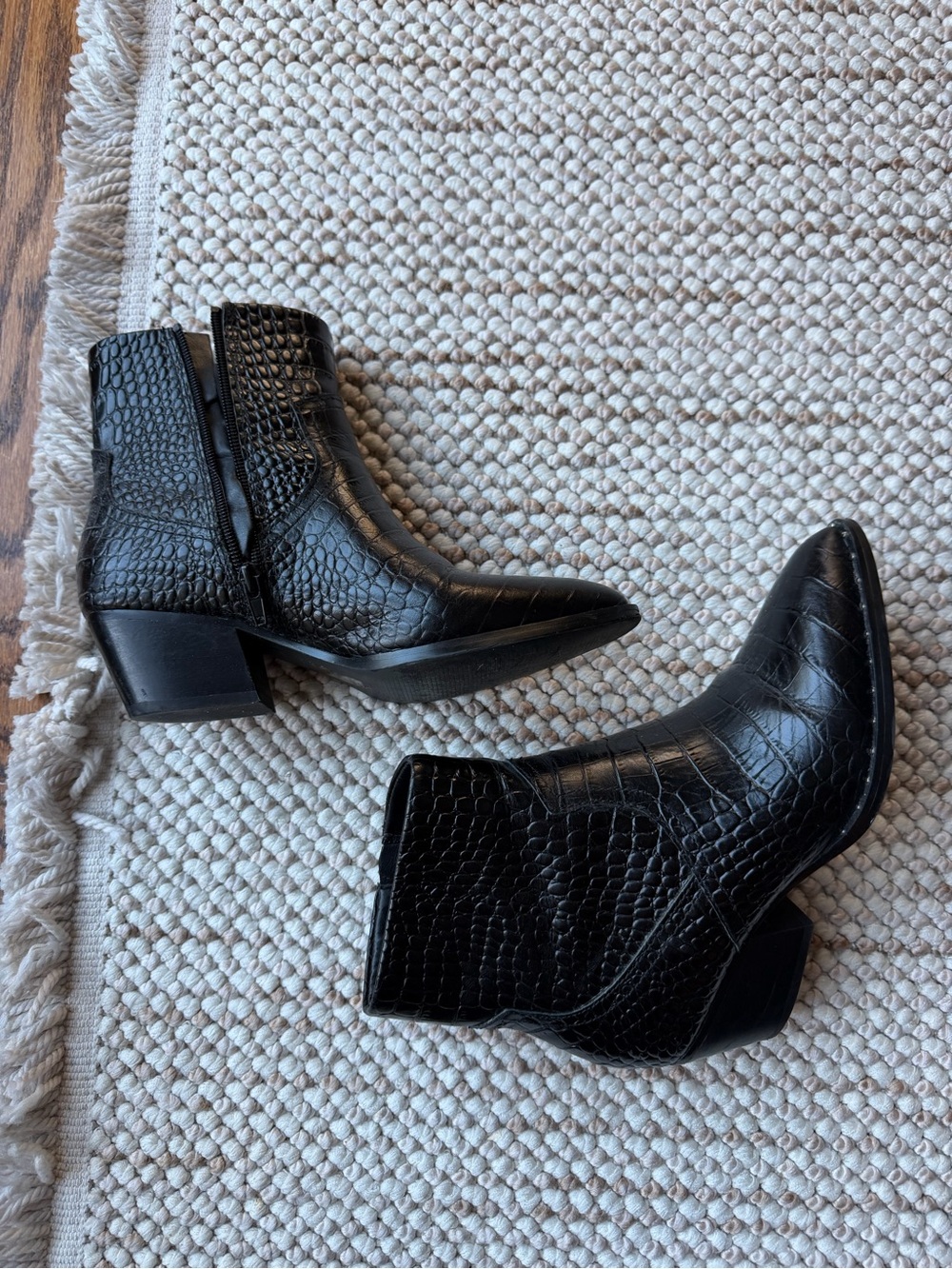 Aldo Black Pointed Ankle Booties